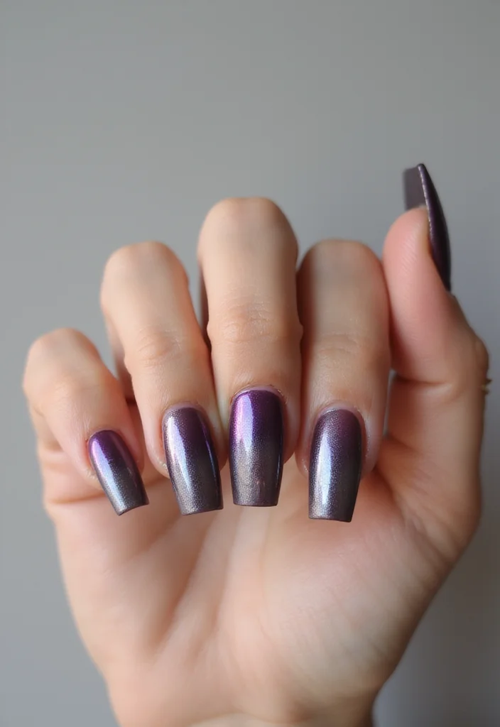 15 Futuristic Nail Designs with Chrome Finishes That Will Turn Heads! - 13. Reflective Ombre 1
