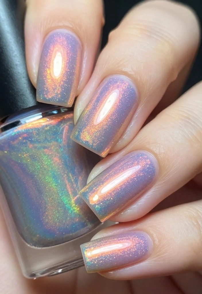 15 Futuristic Nail Designs with Chrome Finishes That Will Turn Heads! - 7. Holographic Heaven 1