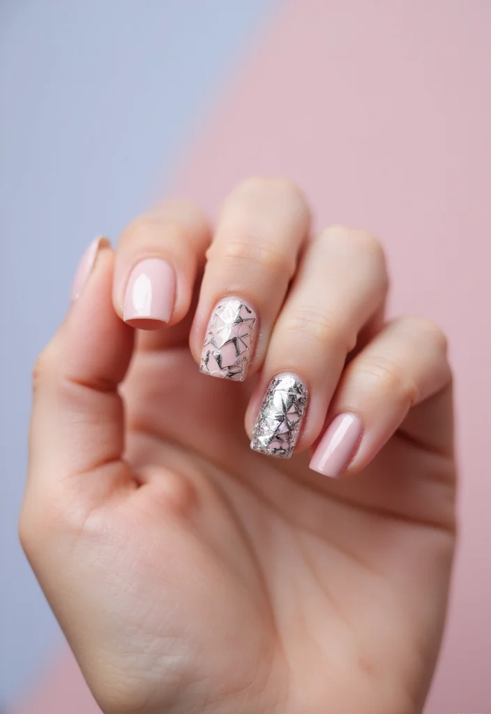 15 Futuristic Nail Designs with Chrome Finishes That Will Turn Heads! - 8. Chrome Geometric Shapes 1