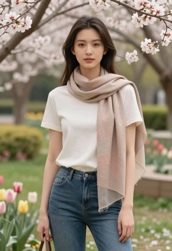 17 Spring Layering Outfits for 2026 (Master the Art of Layering!) - 12. The Layered Ensemble with Scarves 1