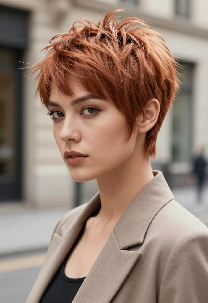 18 Soft Copper Hairstyles That Are Effortlessly Chic (You Won't Believe #4!) - 6. Textured Pixie Cut 1
