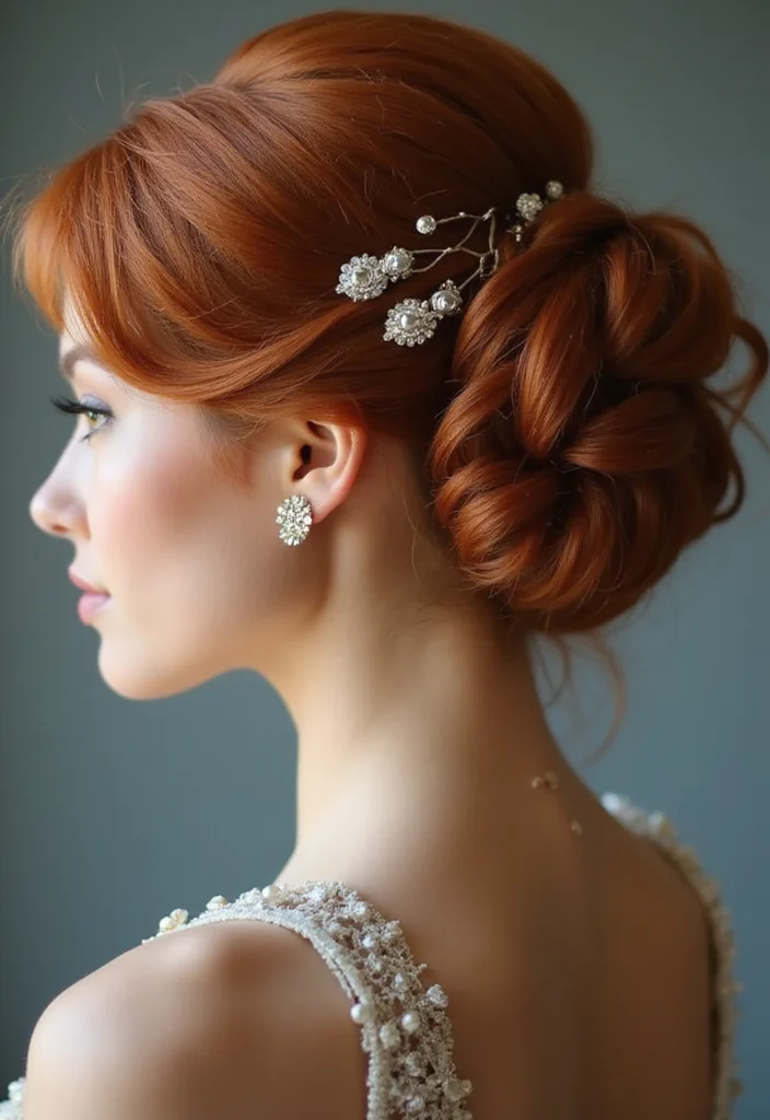 18 Soft Copper Hairstyles That Are Effortlessly Chic (You Won't Believe #4!) - 9. Elegant Updo 1