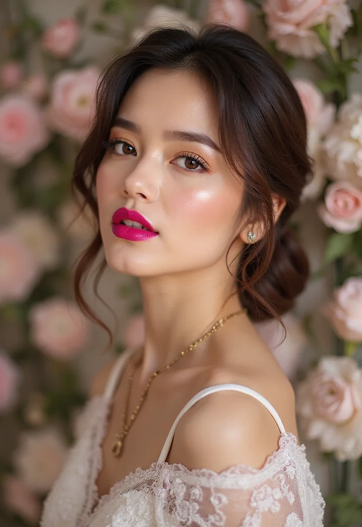 19 Bold Spring Bride Makeup Looks That Will Turn Heads (Warning: #6 Is Not for the Shy!) - 3. Bold Fuchsia Lips 1