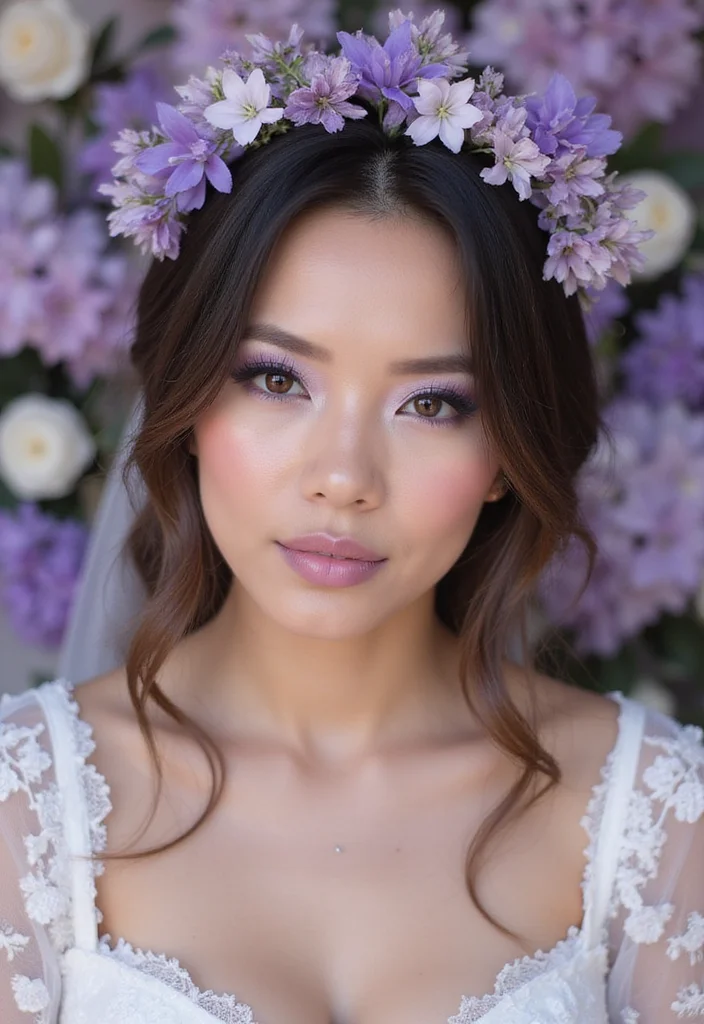 19 Bold Spring Bride Makeup Looks That Will Turn Heads (Warning: #6 Is Not for the Shy!) - 7. Lavender Dreams 1