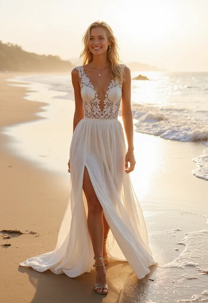 20 Dreamy Beach Wedding Dresses That Are Perfect for Sandy Toes and Ocean Breezes! - 17. High-Low Dress 1