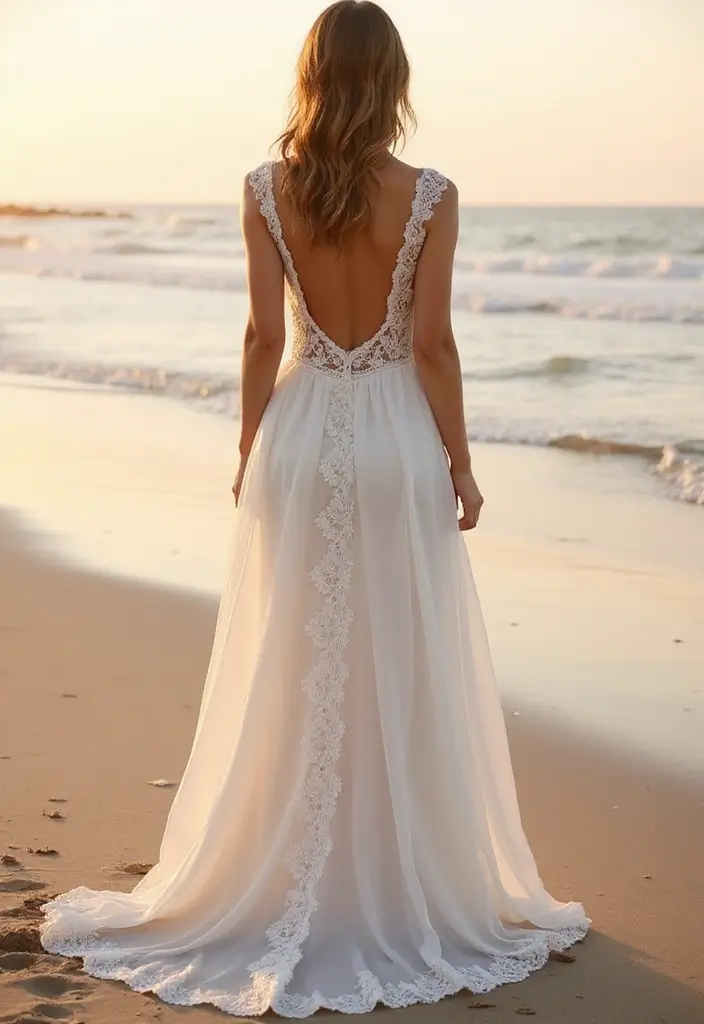 20 Dreamy Beach Wedding Dresses That Are Perfect for Sandy Toes and Ocean Breezes! - 8. Charming Backless Dress 1