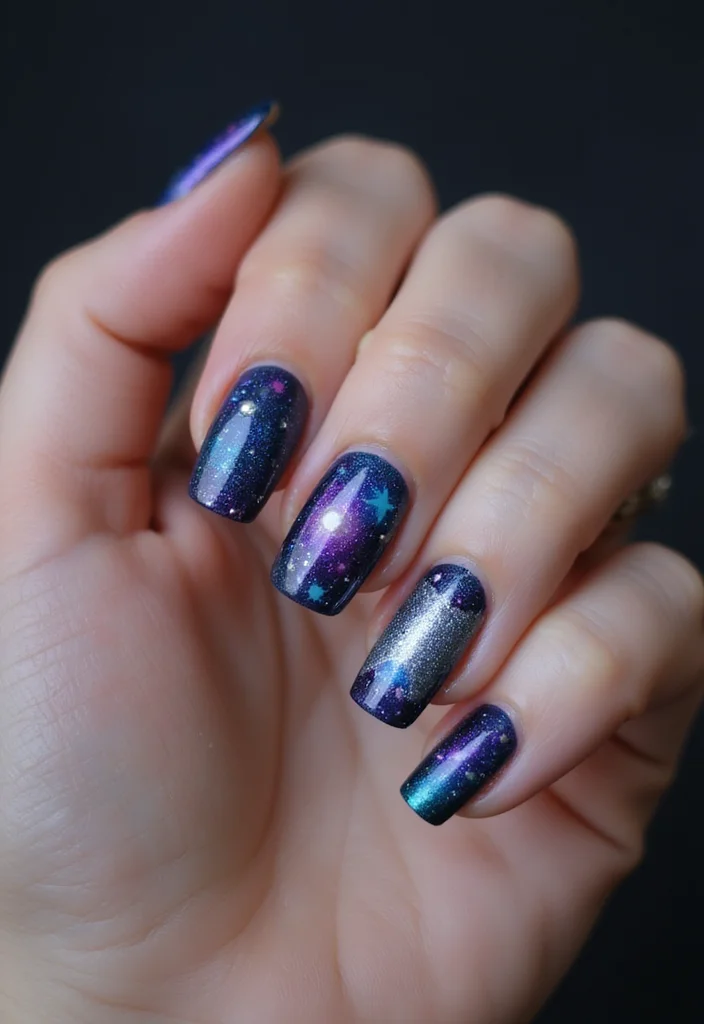 20 Stunning Press-On Nails Styles That Will Leave You Breathless (You'll Want #6!) - 15. Intergalactic Space 1