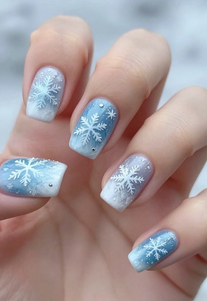 20 Stunning Press-On Nails Styles That Will Leave You Breathless (You'll Want #6!) - 19. Winter Wonderland 1