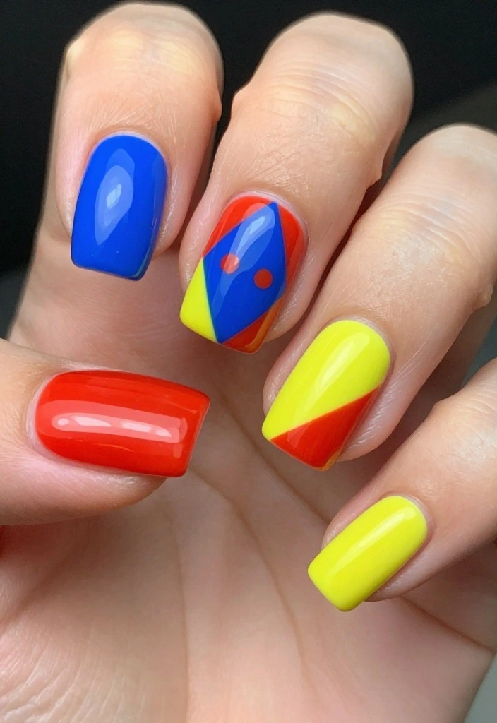 20 Stunning Press-On Nails Styles That Will Leave You Breathless (You'll Want #6!) - 2. Bold Geometric Shapes 1