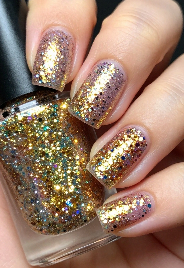 20 Stunning Press-On Nails Styles That Will Leave You Breathless (You'll Want #6!) - 4. Glitter Glam 1