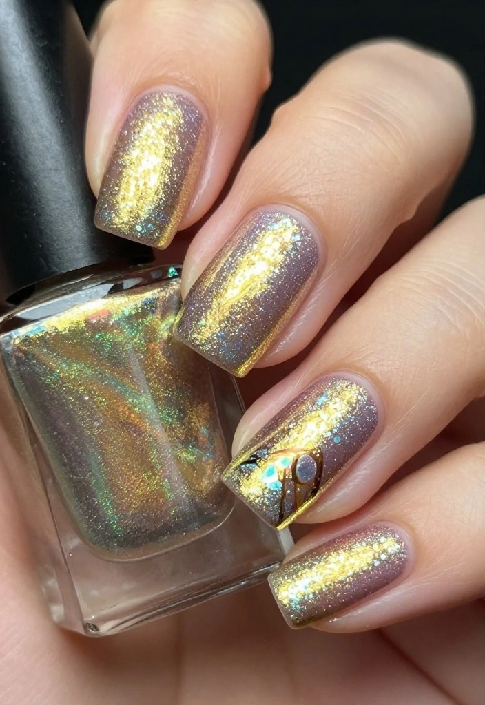 20 Stunning Press-On Nails Styles That Will Leave You Breathless (You'll Want #6!) - 9. Dazzling Foil 1