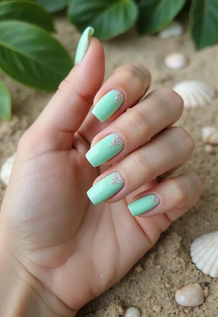 21 Aura Nails Color Inspirations that Will Leave You Breathless (Especially #14!) - 2. Minty Fresh Vibes 1
