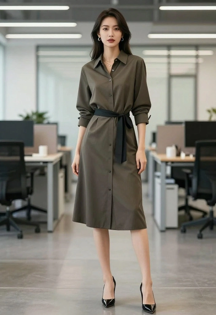 21 Stylish Spring Work Outfits That Will Turn Heads at the Office (You Won't Believe #5!) - 21. The Versatile Shirt Dress 1