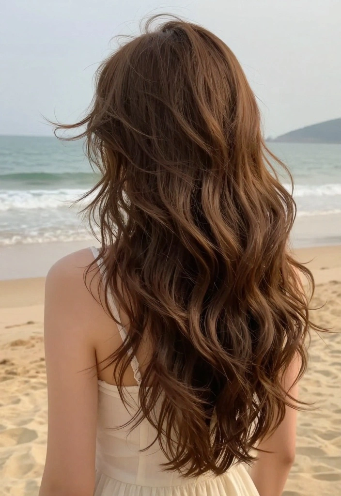 15 Stunning Butterfly Layer Hairstyles for Long Hair You Need to Try Now! - 5. Layered Waves with Butterfly Cut 1
