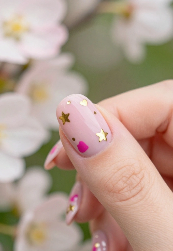 18 Fuchsia and Gold Nail Art Ideas Perfect for Spring Glam! - 11. Whimsical Accents 1