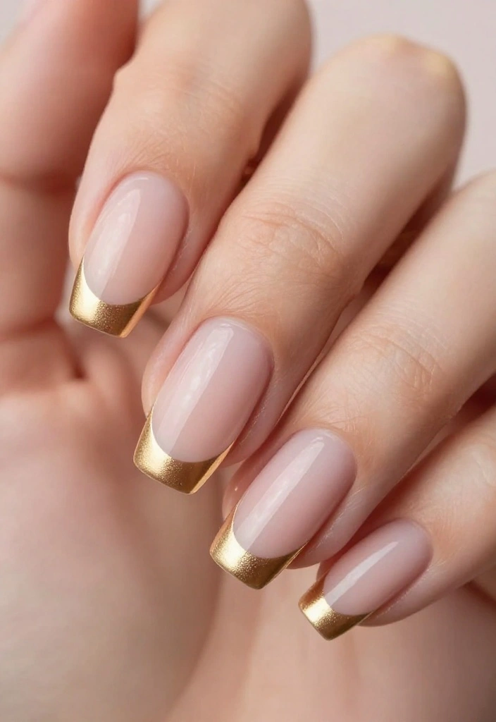 18 Fuchsia and Gold Nail Art Ideas Perfect for Spring Glam! - 7. Metallic Tips 1