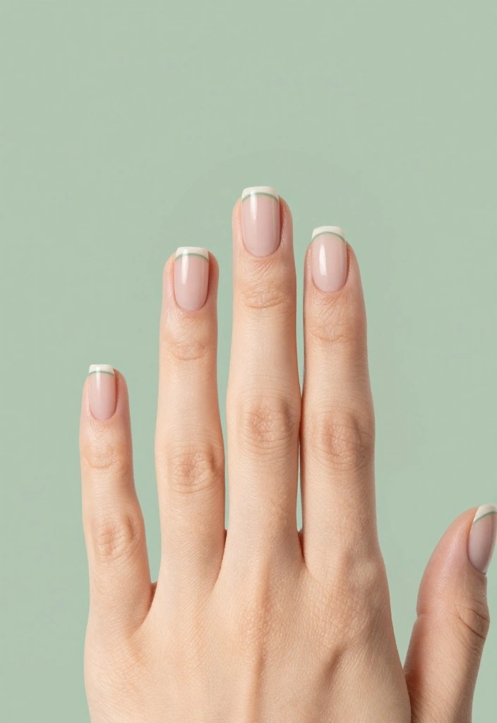 18 Jaw-Dropping Jade and Sage Nail Art Ideas That Are Pure Magic (#6 Will Blow Your Mind!) - 13. Minimalist Lines 1