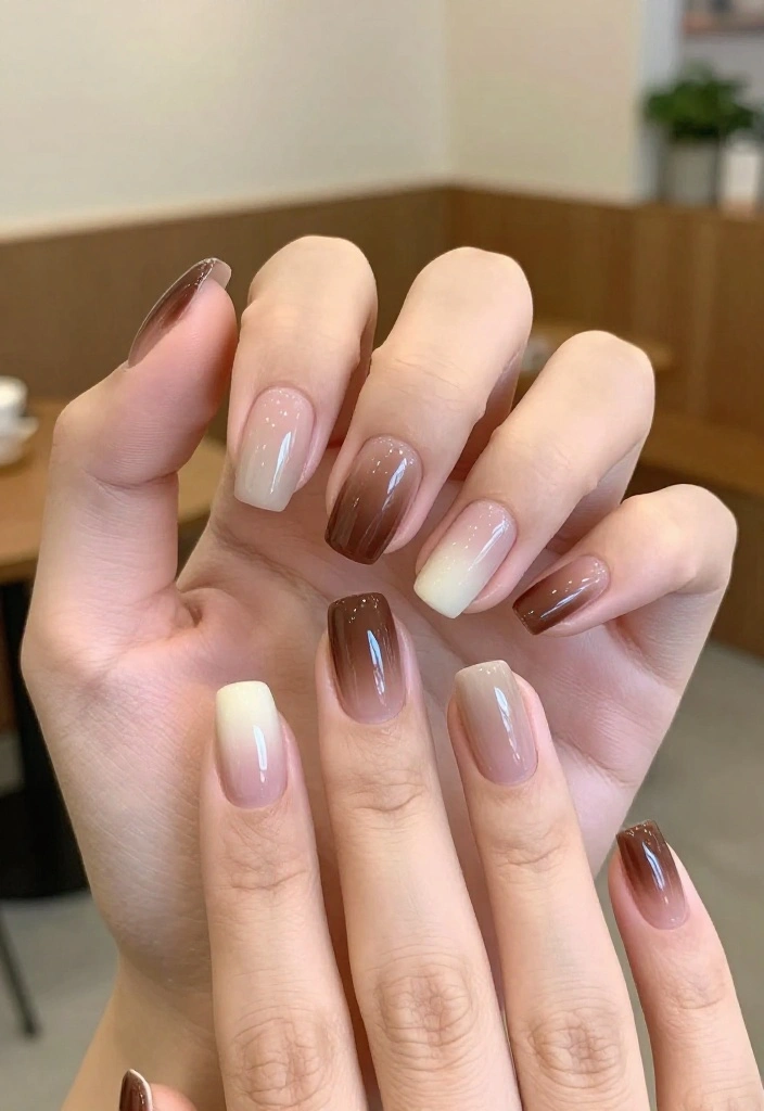 18 Latte Tones Nail Designs That Are Perfect for Any Coffee Lover (Wait Until You See #10!) - 1. Classic Mocha Ombre 1