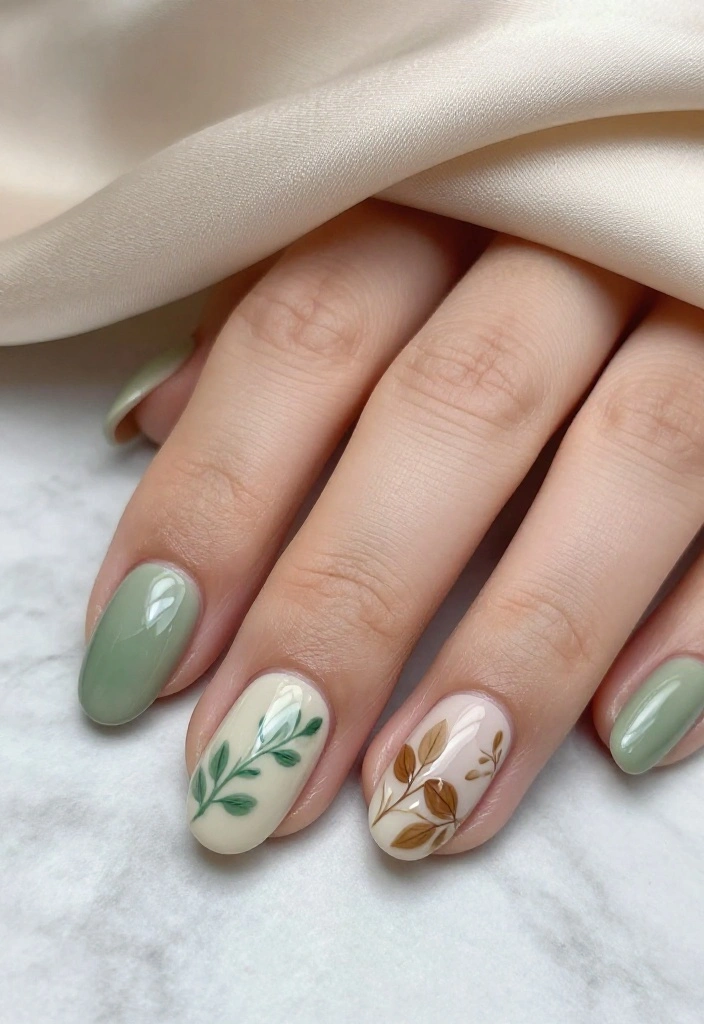 18 Luxury Nail Designs That Will Elevate Your Bridal Look to New Heights! - 10. Nature-Inspired Designs 1