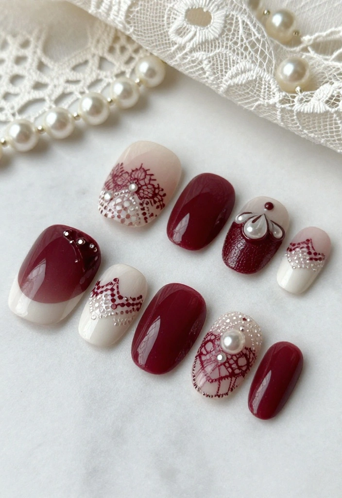 18 Luxury Nail Designs That Will Elevate Your Bridal Look to New Heights! - 11. Vintage Glamour 1