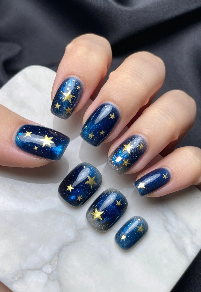 18 Luxury Nail Designs That Will Elevate Your Bridal Look to New Heights! - 17. Celestial Inspired Designs 1