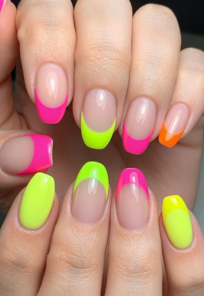 18 Nude Soap Nail Designs to Try in 2026 (You Won't Believe #4!) - 12. Neon Accents on Nude 1