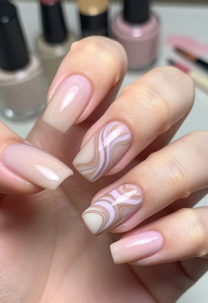 18 Nude Soap Nail Designs to Try in 2026 (You Won't Believe #4!) - 2. Nude Soap Marble Effect 1