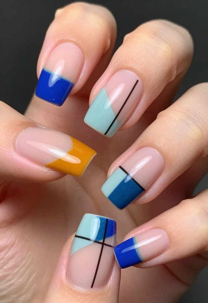 18 Nude Soap Nail Designs to Try in 2026 (You Won't Believe #4!) - 5. Geometric Statements 1