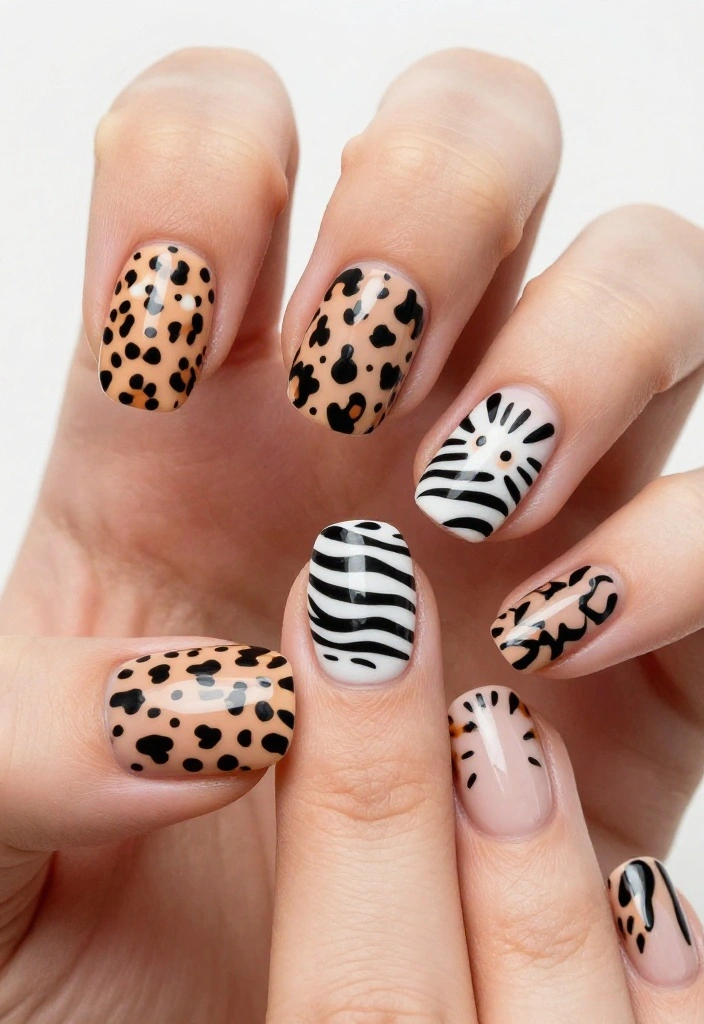 18 Nude Soap Nail Designs to Try in 2026 (You Won't Believe #4!) - 9. Whimsical Animal Prints 1