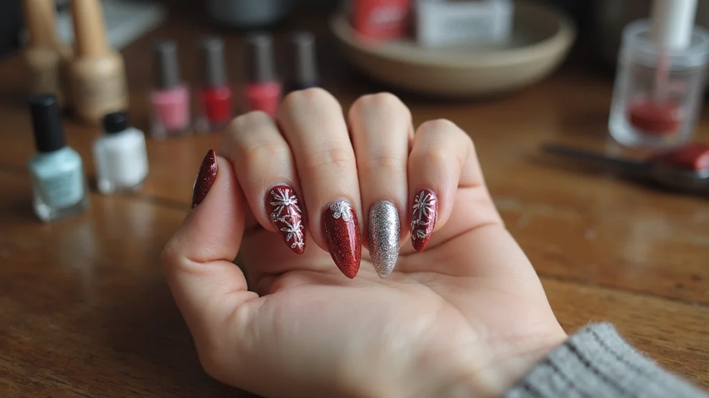 19 Creative Silver and Red Almond Nails That Will Inspire Your Next Mani!