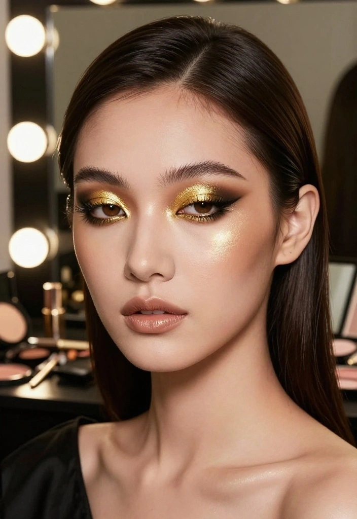 20 Stunning Prom Makeup Looks That'll Make You the Star of the Night (You Won't Believe #5!) - 19. Daring Metallic Makeup 1