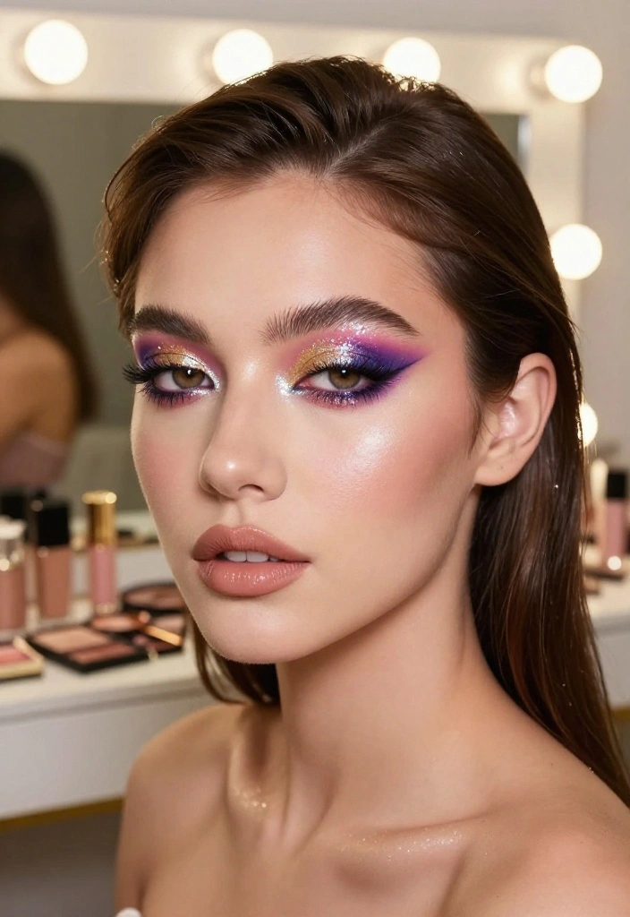 20 Stunning Prom Makeup Looks That'll Make You the Star of the Night (You Won't Believe #5!) - 5. Glamorous Glitter Bomb 1