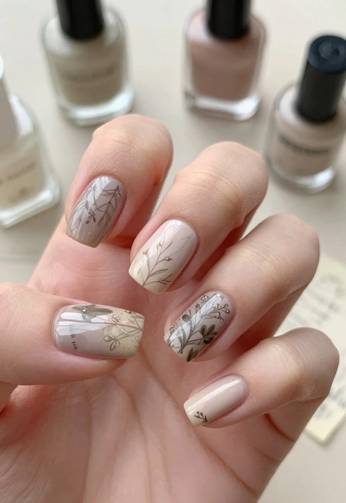 20 Stunning Summer Nails with Floral Patterns That Will Make You the Center of Attention! - 10. Vintage Botanical Prints 1