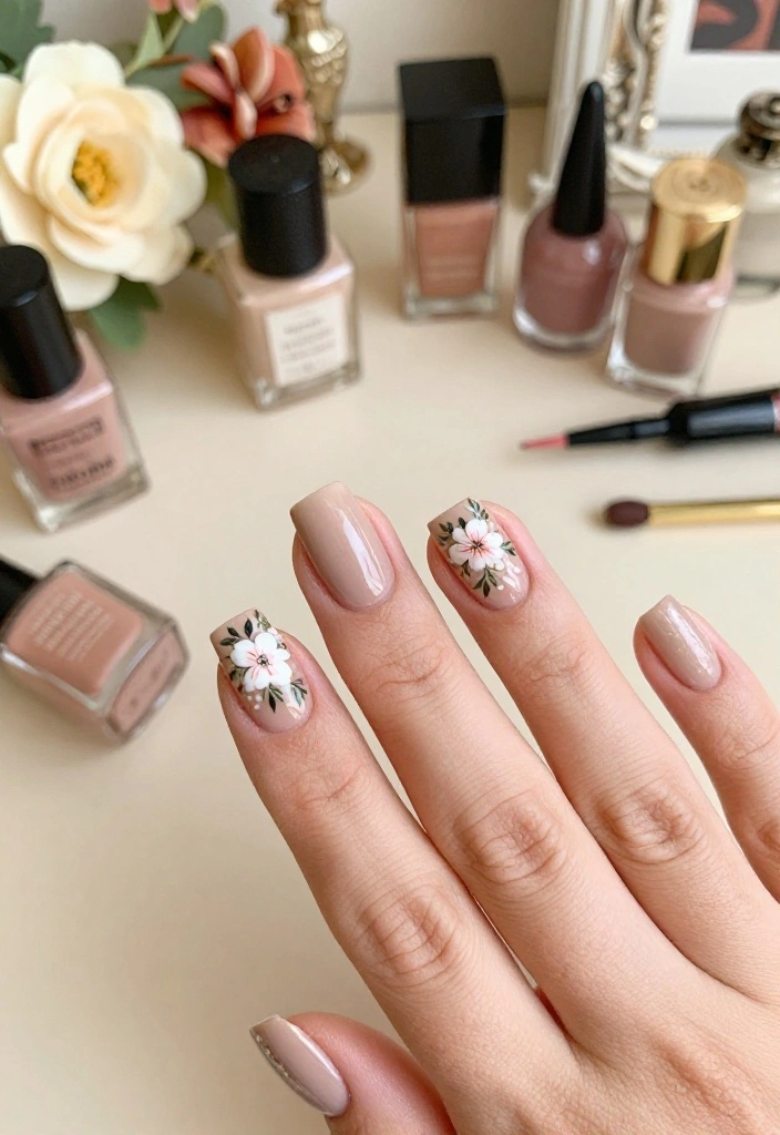 20 Stunning Summer Nails with Floral Patterns That Will Make You the Center of Attention! - 19. Vintage Floral Decals 1