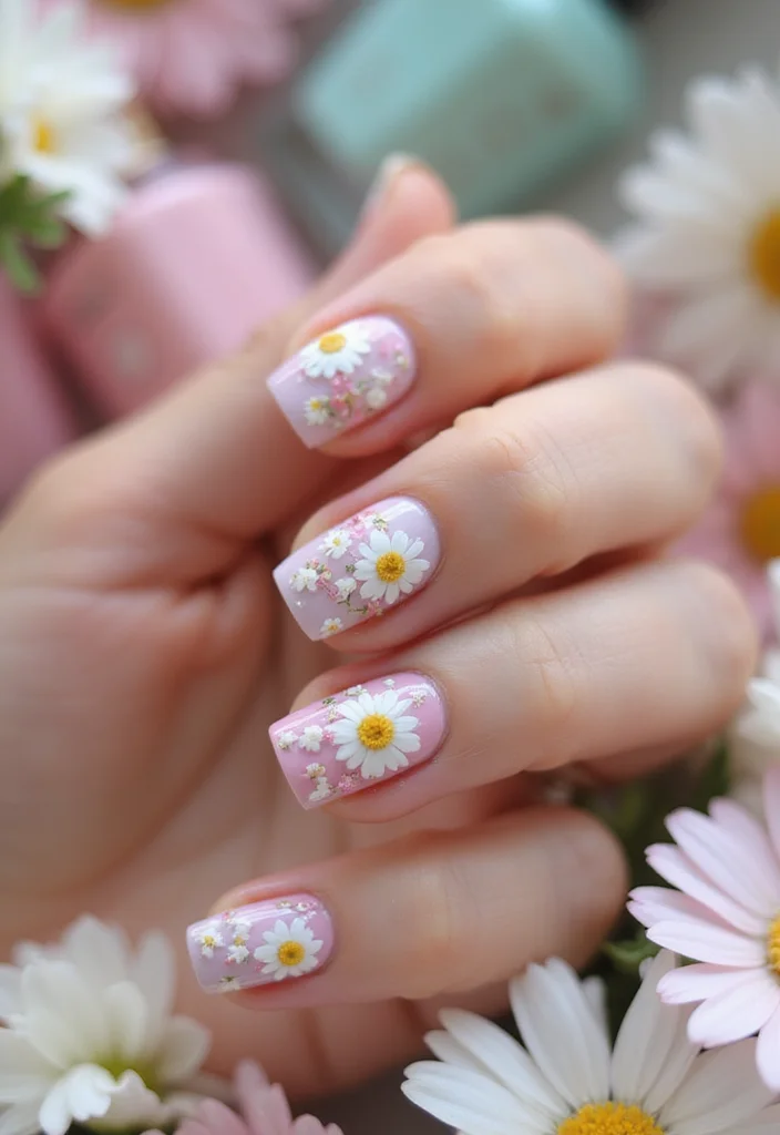20 Stunning Summer Nails with Floral Patterns That Will Make You the Center of Attention! - 2. Pastel Floral Fantasy 1
