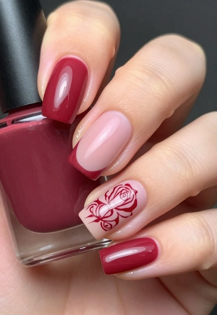 20 Stunning Summer Nails with Floral Patterns That Will Make You the Center of Attention! - 5. Elegant Rose Patterns 1