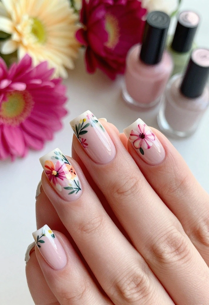 20 Stunning Summer Nails with Floral Patterns That Will Make You the Center of Attention! - 7. Garden Party Glam 1