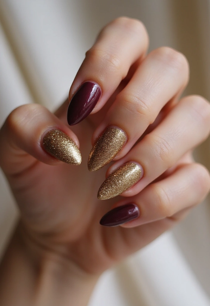 21 Stunning Fall Wedding Nail Ideas That Will Leave You Breathless (Don't Miss #15!) - 4. Glittering Gold Ombré 1