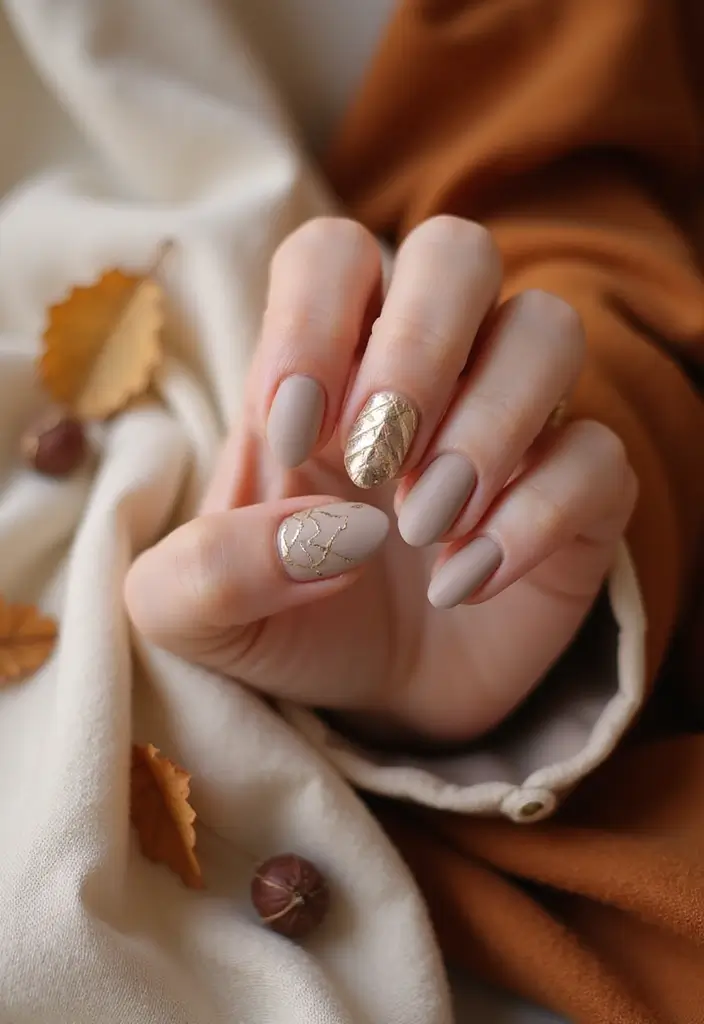 21 Stunning Fall Wedding Nail Ideas That Will Leave You Breathless (Don't Miss #15!) - 5. Matte Neutrals with a Twist 1