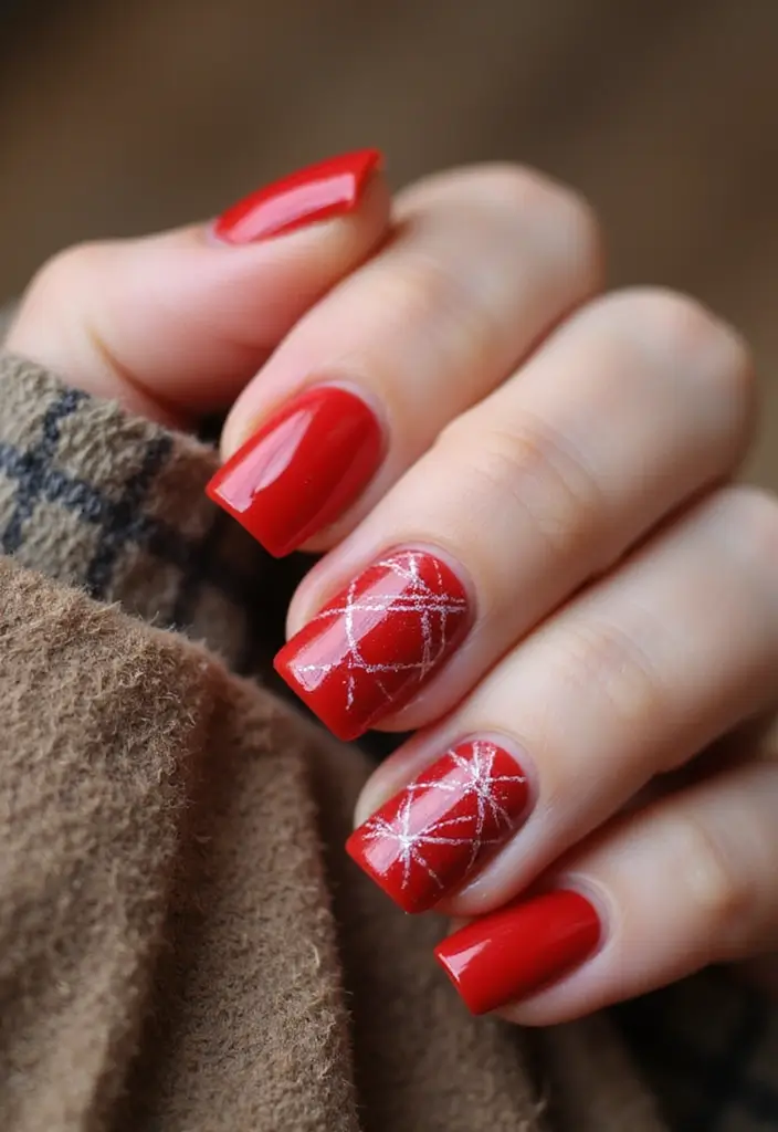 21 Stunning Fall Wedding Nail Ideas That Will Leave You Breathless (Don't Miss #15!) - 6. Rustic Red and White Plaid 1
