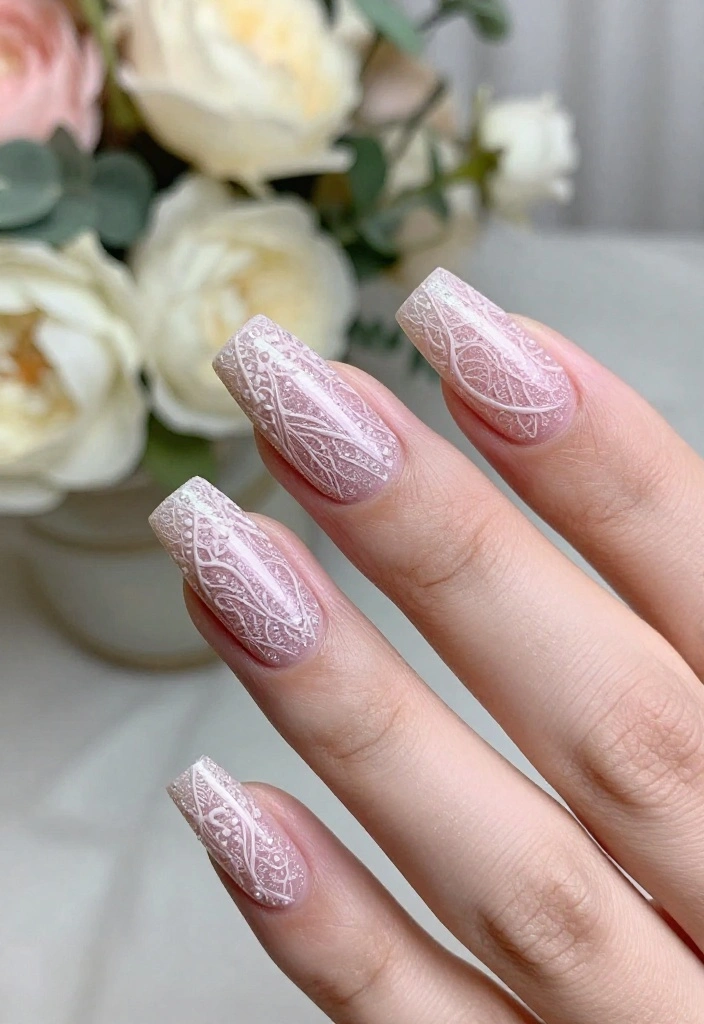 14 Chic Baby Pink Chrome Wedding Nail Ideas to Elevate Your Bridal Look! - 10. Textured Elegance 1