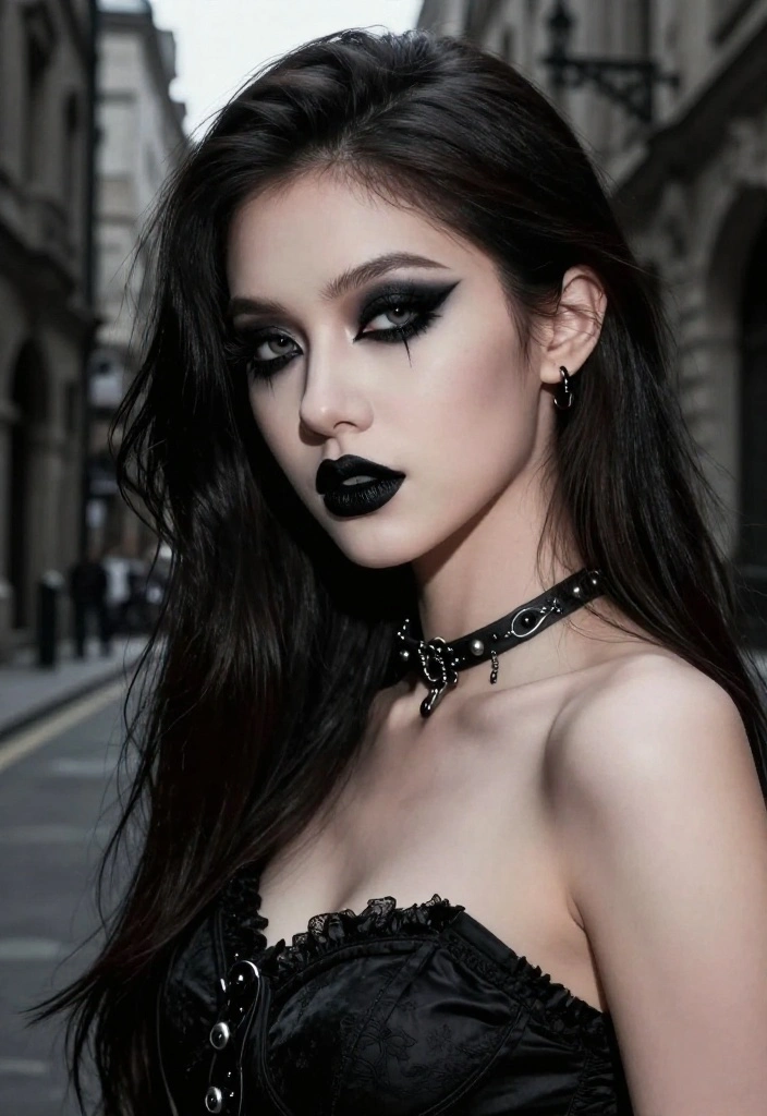 14 Jaw-Dropping Gothic Makeup Looks That Will Turn Heads (You’ll Love #7!) - 1. The Elegance of Classic Black 1