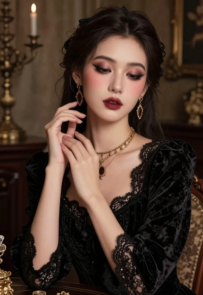 14 Jaw-Dropping Gothic Makeup Looks That Will Turn Heads (You’ll Love #7!) - 7. The Timeless Vintage Gothic 1