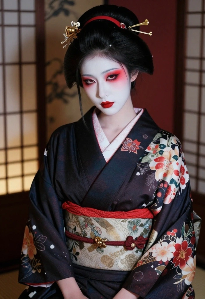 14 Jaw-Dropping Gothic Makeup Looks That Will Turn Heads (You’ll Love #7!) - 8. Gothic Geisha 1