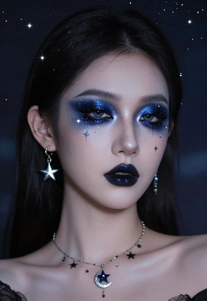 14 Jaw-Dropping Gothic Makeup Looks That Will Turn Heads (You’ll Love #7!) - 9. Celestial Gothic 1