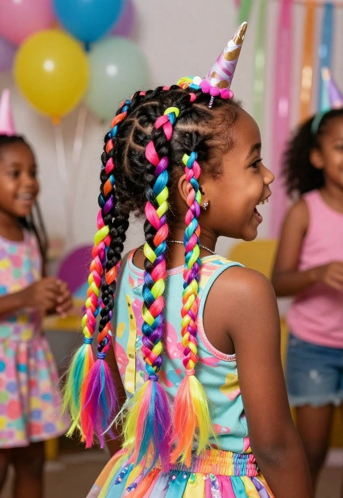 15 Adorable Twist Braids for Kids That'll Make Hair Time Fun (You Won't Believe #8!) - 8. Unicorn Twist Braid 1