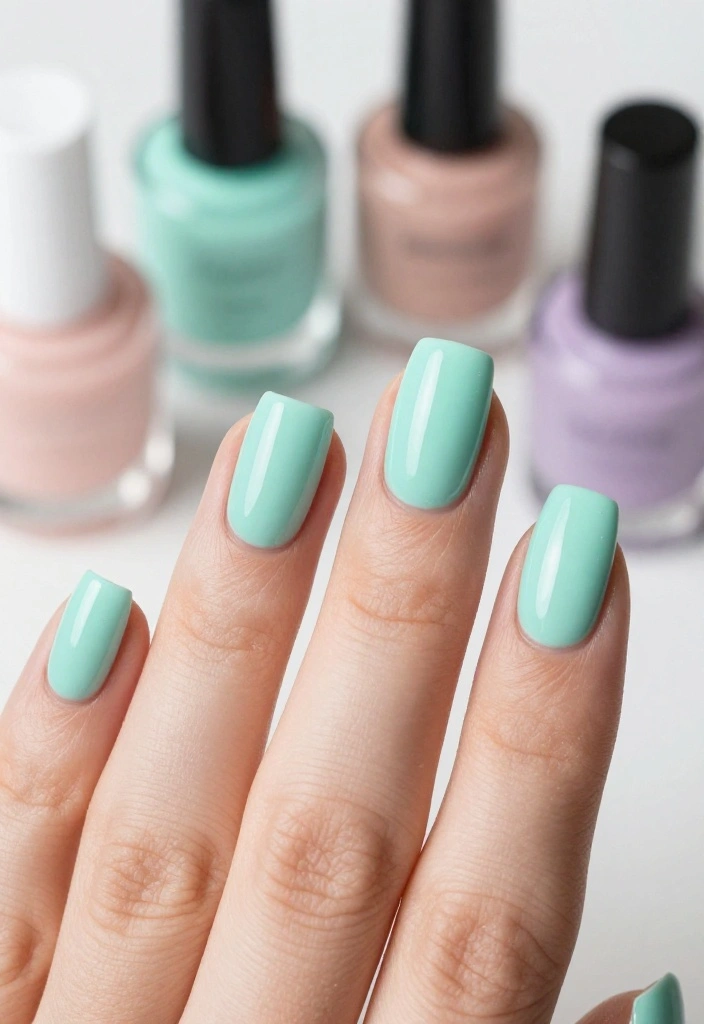 15 Irresistible Metallic Nail Trends That Will Elevate Your Style! - 12. Soft Mint Glaze 1