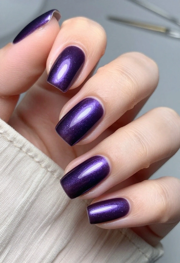 15 Irresistible Metallic Nail Trends That Will Elevate Your Style! - 14. Midnight Purple Metallic 1
