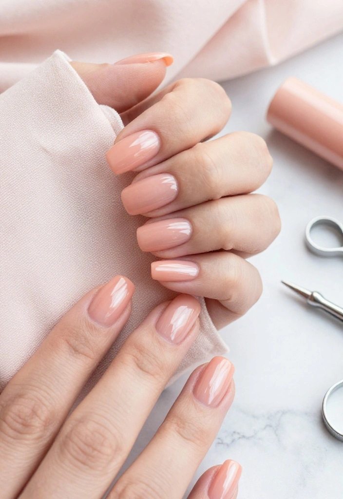 15 Irresistible Metallic Nail Trends That Will Elevate Your Style! - 5. Glazed Peachy Nudes 1