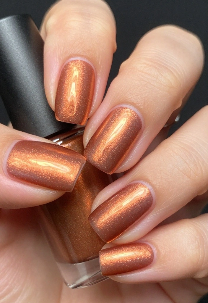 15 Irresistible Metallic Nail Trends That Will Elevate Your Style! - 8. Copper Soft Chrome 1
